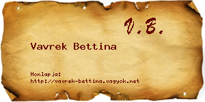 Vavrek Bettina névjegykártya